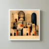 ba-0252-crosshatched-town-framed-3-thin-closeup-white-v4 Crosshatched Town by Bassem, framed print on a wall