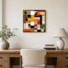 Sunlit Block Collage by Bassem, framed print on a wall