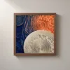 Disc Among Swirls by Bassem, framed print on a wall