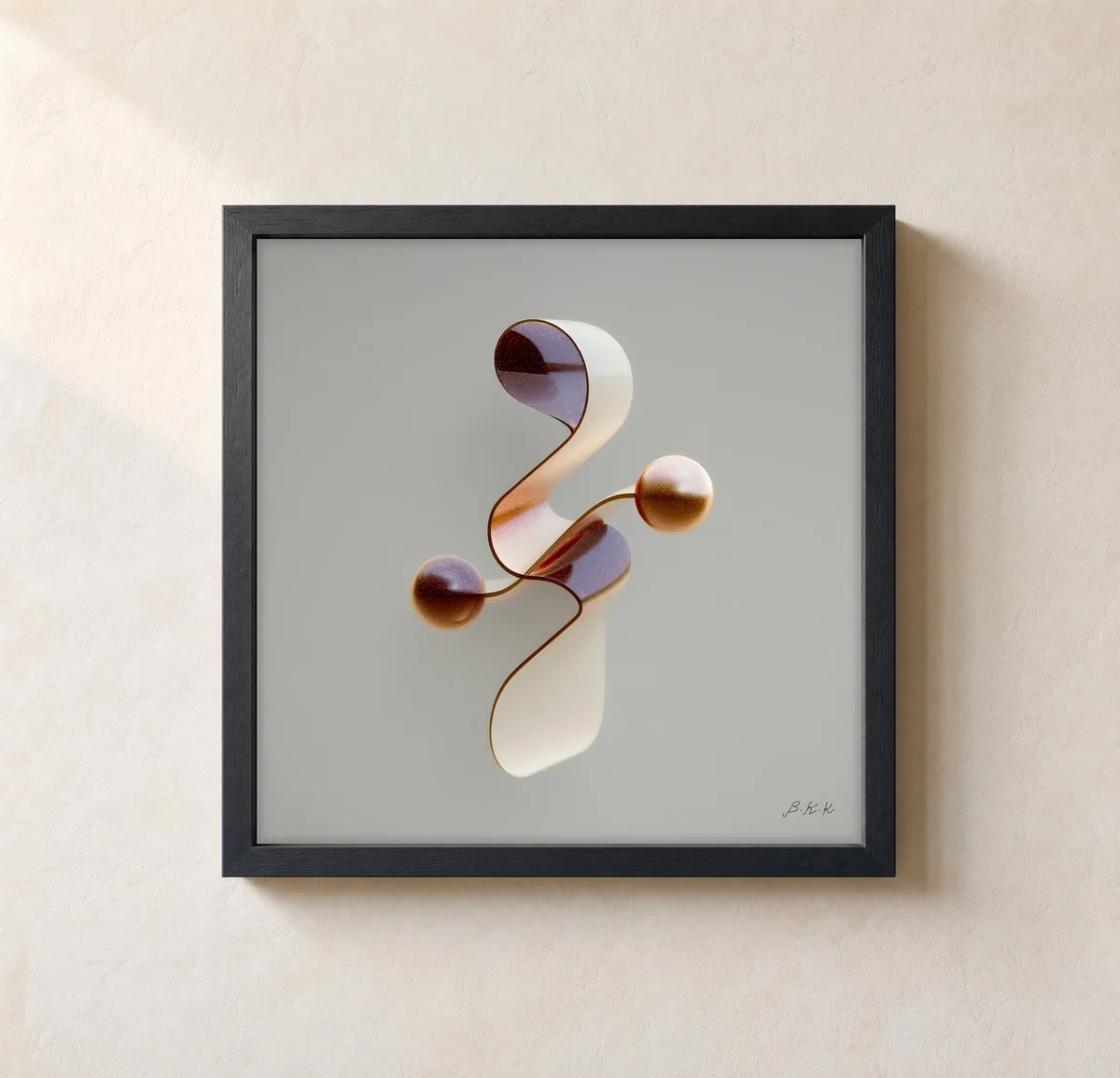 Copper Bead Ribbon by Bassem, framed print on a wall