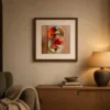 Balanced Spheres in Wire by Bassem, art print shown framed on a wall