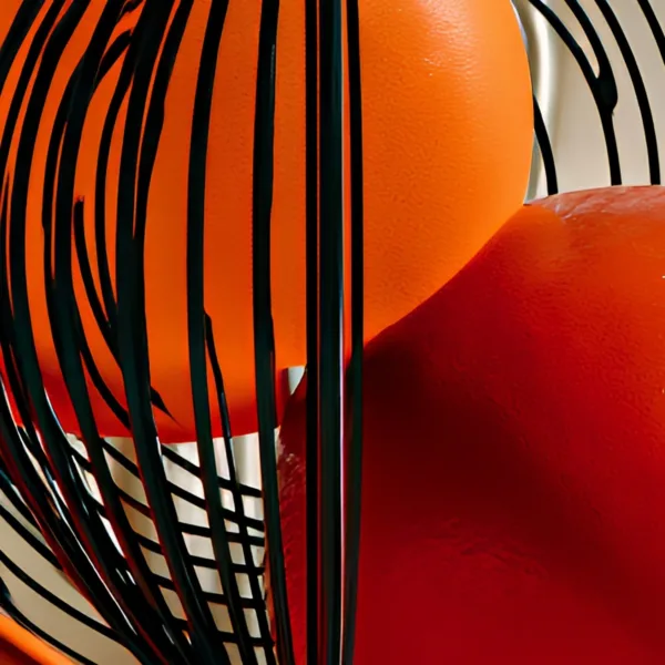 Balanced Spheres in Wire by Bassem, detail at close range
