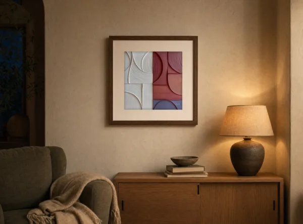 Ivory Meets Brick by Bassem, art print shown framed on a wall