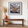 Glinting Fan of Leaves by Bassem, art print shown framed on a wall