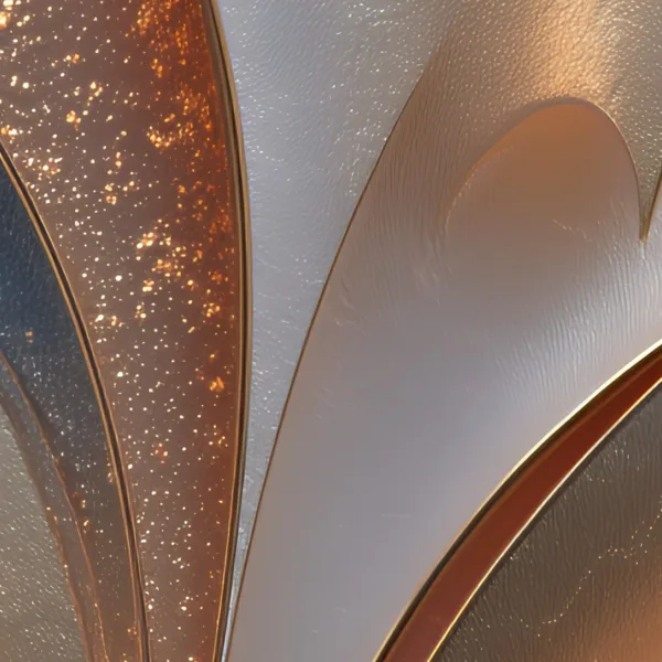 Glinting Fan of Leaves by Bassem, detail at close range