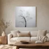 Feathered White Palm by Bassem, canvas on a wall