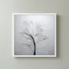 Feathered White Palm by Bassem, framed print on a wall