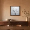 Feathered White Palm by Bassem, framed print on a wall