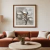 Pale Calla Spray by Bassem, art print shown framed on a wall