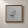ba-0271-silver-crescent-line-framed-2-thin-closeup-walnut-v4 Silver Crescent Line by Bassem, framed print on a wall