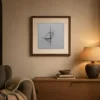 ba-0271-silver-crescent-line-print-3-room-evening-walnut-v4 Silver Crescent Line by Bassem, art print shown framed on a wall