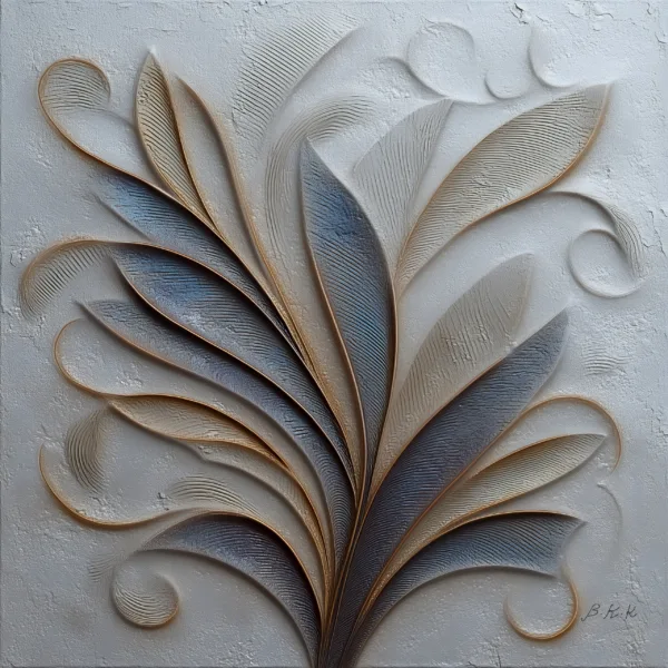 Slate Leaves Unfurling by Bassem, the full artwork