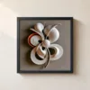 Ivory Whirl Blossom by Bassem, framed print on a wall