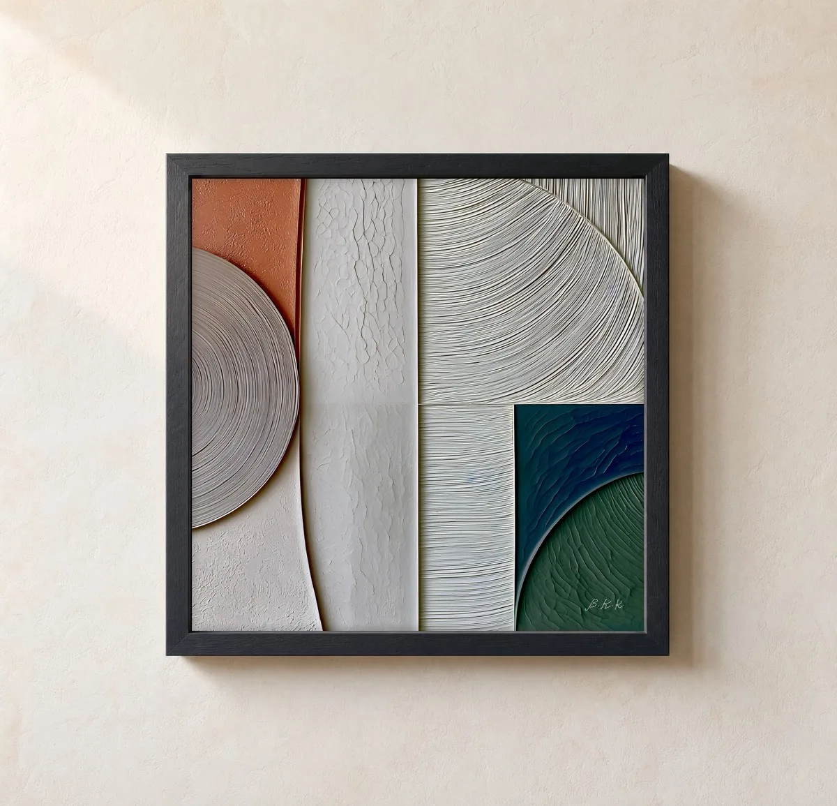 Forest Green Corner by Bassem, framed print on a wall