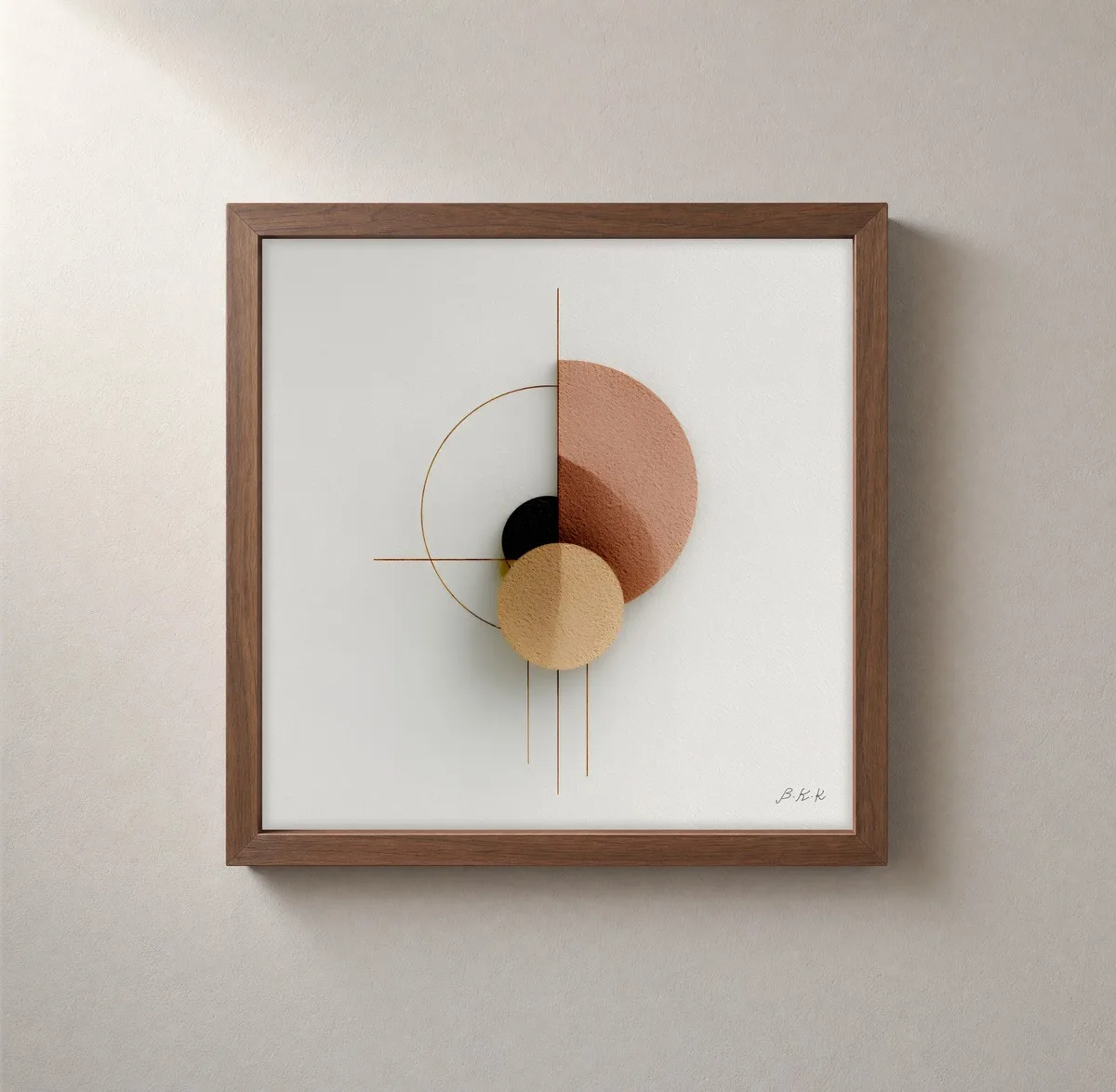 Clay Half Moon by Bassem, framed print on a wall