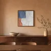 Blue Leaf Quadrants by Bassem, framed print on a wall