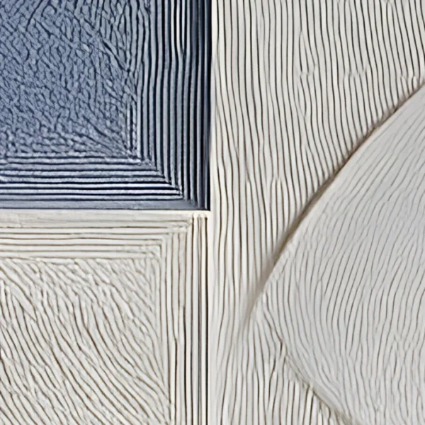 Blue Leaf Quadrants by Bassem, detail at close range