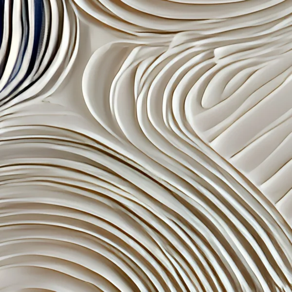 Cream Ripple Rings by Bassem, detail at close range
