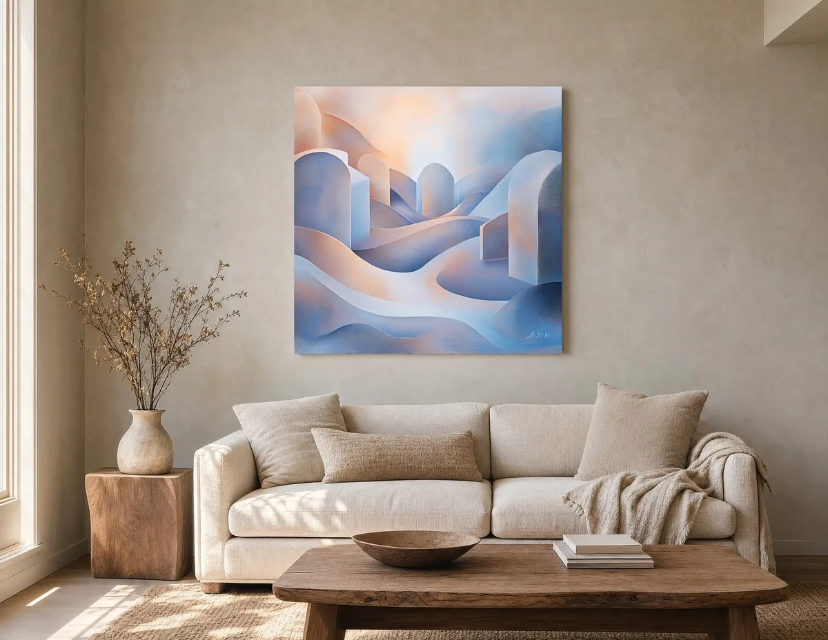 Daybreak Over the Dunes by Bassem, canvas on a wall