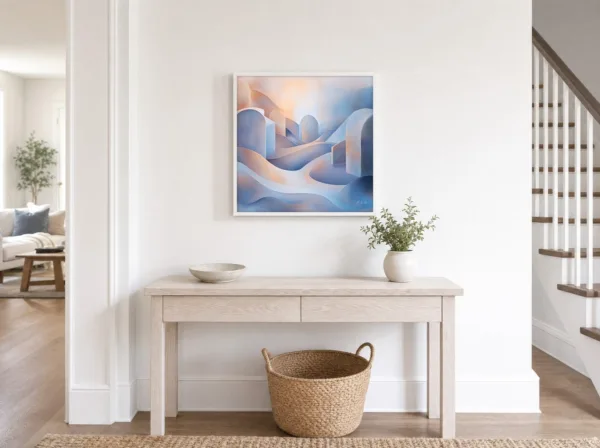 Daybreak Over the Dunes by Bassem, framed print on a wall
