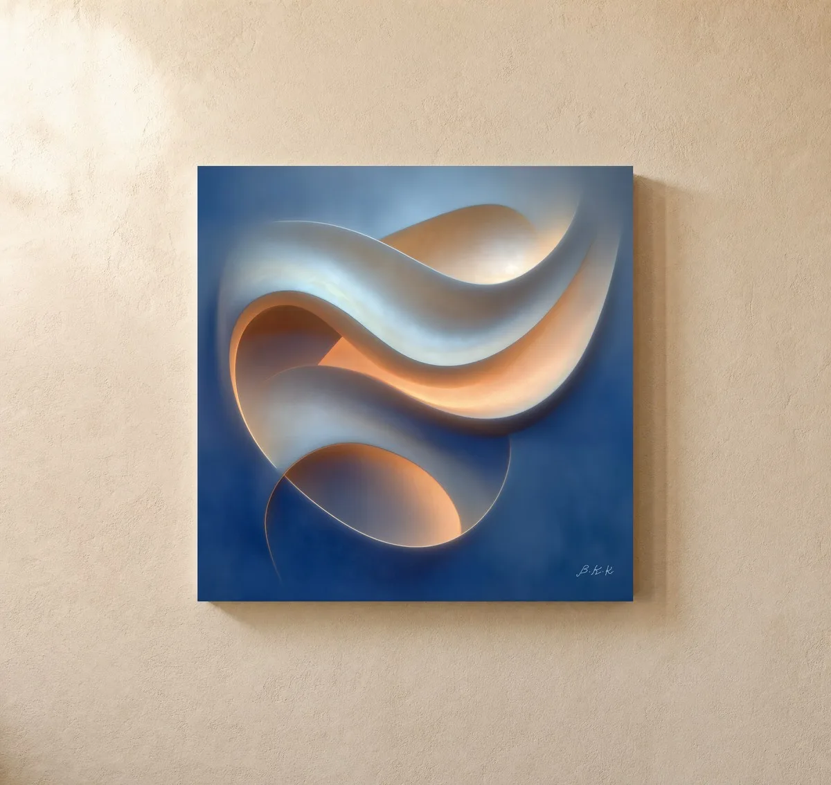 Curl of Apricot Light by Bassem, canvas on a wall