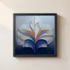 Carved Iris Plume by Bassem, framed print on a wall