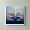 Carved Iris Plume by Bassem, framed print on a wall
