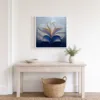 Carved Iris Plume by Bassem, framed print on a wall