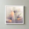 Bowed Cream Blossoms by Bassem, framed print on a wall
