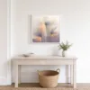 Bowed Cream Blossoms by Bassem, framed print on a wall