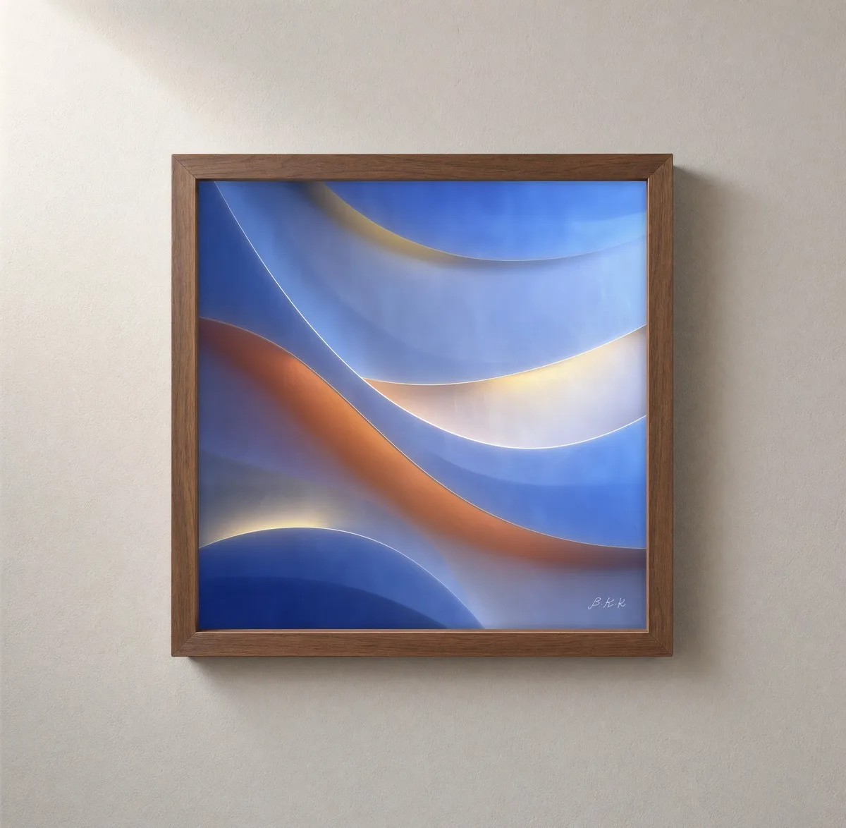 Periwinkle Tide by Bassem, framed print on a wall