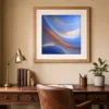 Periwinkle Tide by Bassem, art print shown framed on a wall