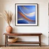 Periwinkle Tide by Bassem, art print shown framed on a wall