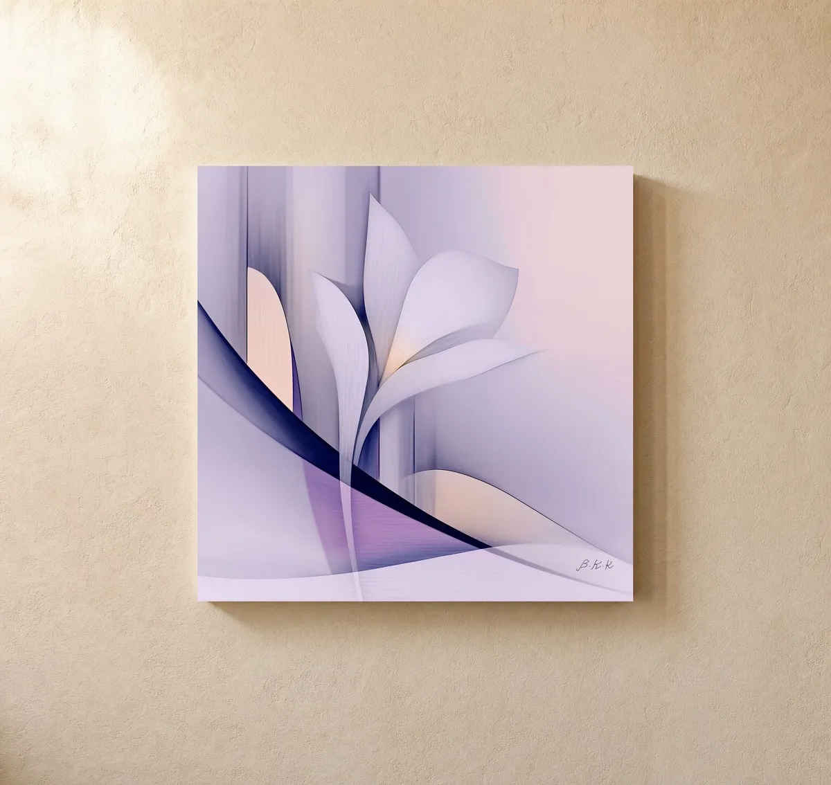 Lone Lily in Lilac by Bassem, canvas on a wall