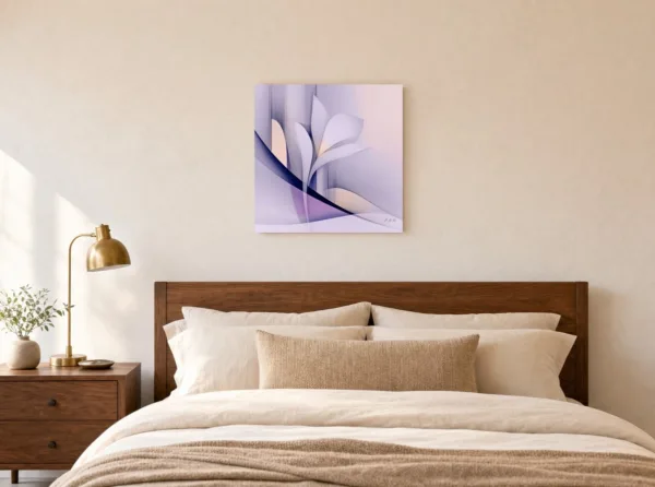 Lone Lily in Lilac by Bassem, canvas on a wall
