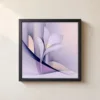 Lone Lily in Lilac by Bassem, framed print on a wall