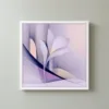 Lone Lily in Lilac by Bassem, framed print on a wall