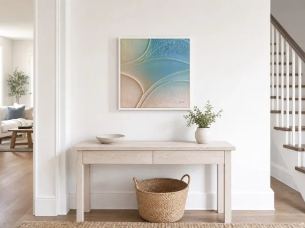 Curves of Sea Glass by Bassem, framed print on a wall