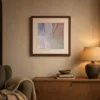 ba-0298-panels-of-warm-chalk-print-3-room-evening-walnut-v4 Panels of Warm Chalk by Bassem, art print shown framed on a wall