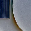 Pale Discs and Pinstripes by Bassem, detail at close range