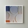 Pale Discs and Pinstripes by Bassem, framed print on a wall