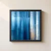 Blue Linen Haze by Bassem, framed print on a wall