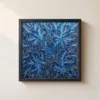 ba-0307-blue-frost-maze-framed-1-thin-closeup-black-v4 Blue Frost Maze by Bassem, framed print on a wall