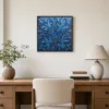 ba-0307-blue-frost-maze-framed-4-thin-room-office-black-v4 Blue Frost Maze by Bassem, framed print on a wall