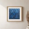 Blue Frost Maze by Bassem, art print shown framed on a wall