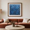 Blue Frost Maze by Bassem, art print shown framed on a wall