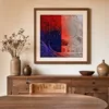 ba-0308-red-tree-pale-moon-print-3-room-dining-walnut-v4 Red Tree, Pale Moon by Bassem, art print shown framed on a wall