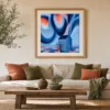 ba-0310-house-beneath-the-swirl-print-3-room-living-oak-v4 House Beneath the Swirl by Bassem, art print shown framed on a wall