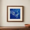 ba-0311-blossoms-drawn-in-white-print-1-closeup-walnut-v4 Blossoms Drawn in White by Bassem, art print shown framed on a wall