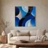 Silver Crescents at Night by Bassem, canvas on a wall